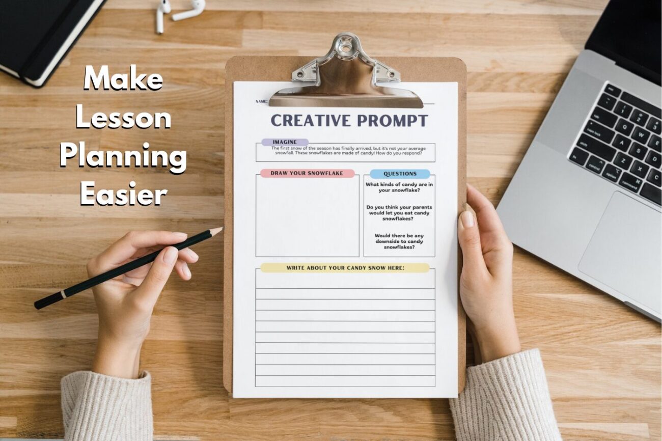 Creative 3rd grade writing prompt PDF – Design your own candy snowflake worksheet